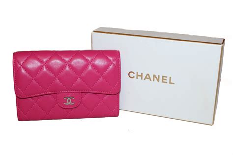 chanel trifold wallet pink|authentic Chanel lambskin wallet.